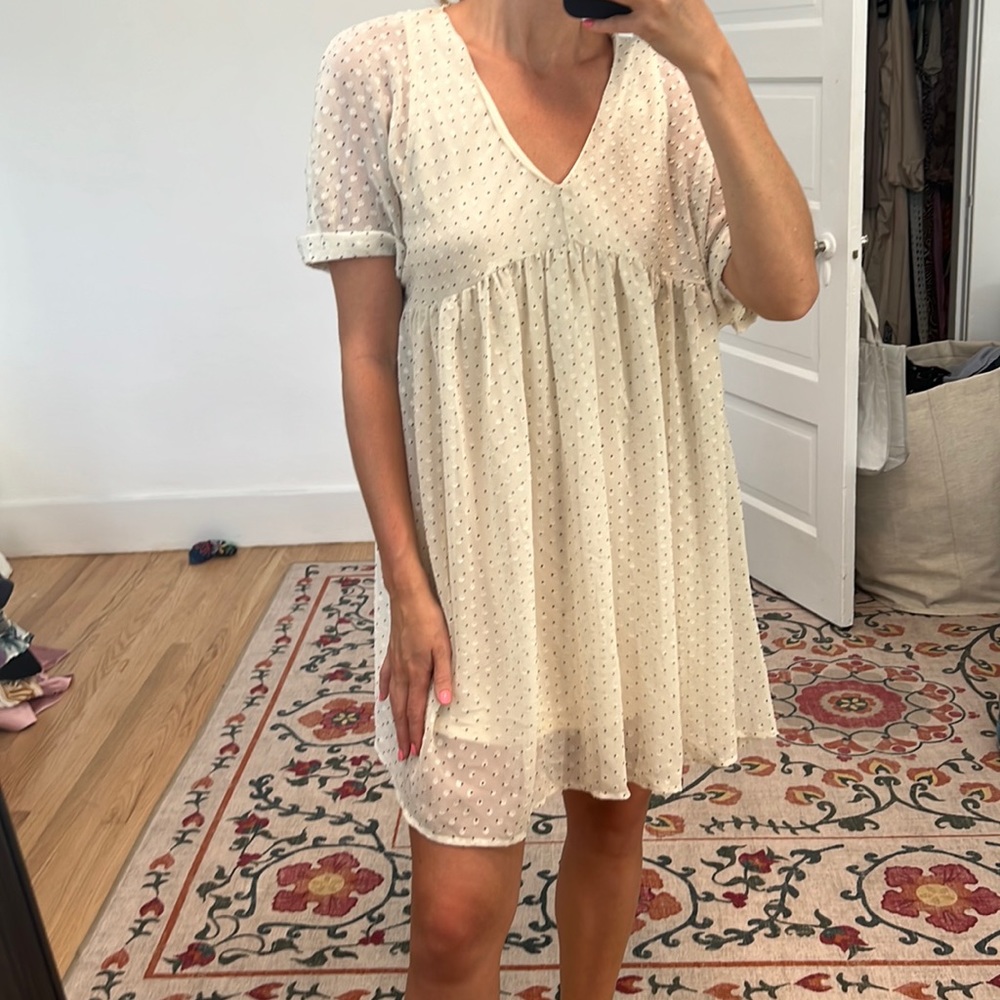 Ivory babydoll mini dress